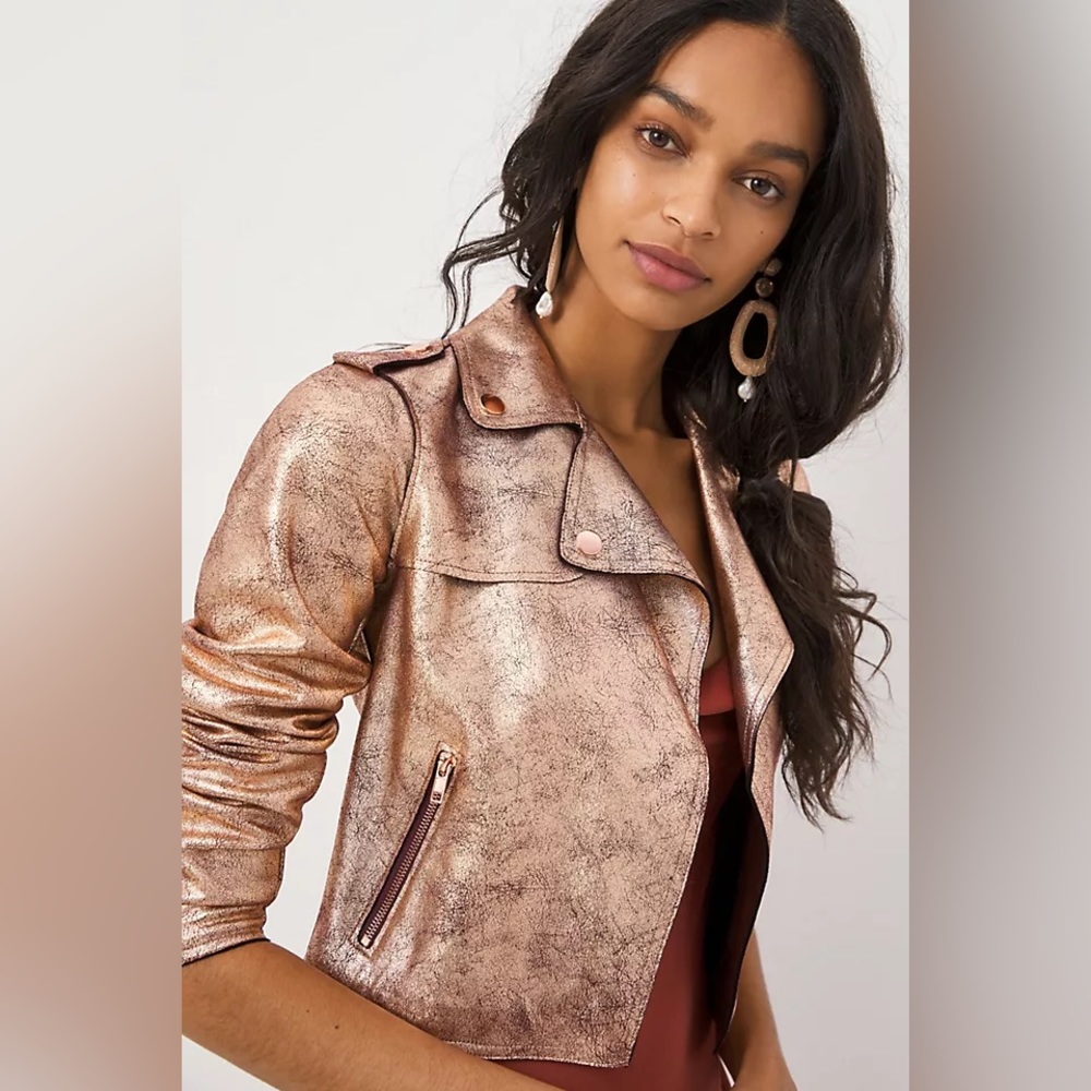 Anthropologie Brissa Metallic Jacket
